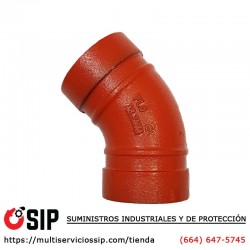 Codo Ranurado 45 de 1-1/2" Listado y Aprobado UL/FM